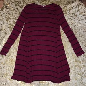 Blk/red striped dress a line size small